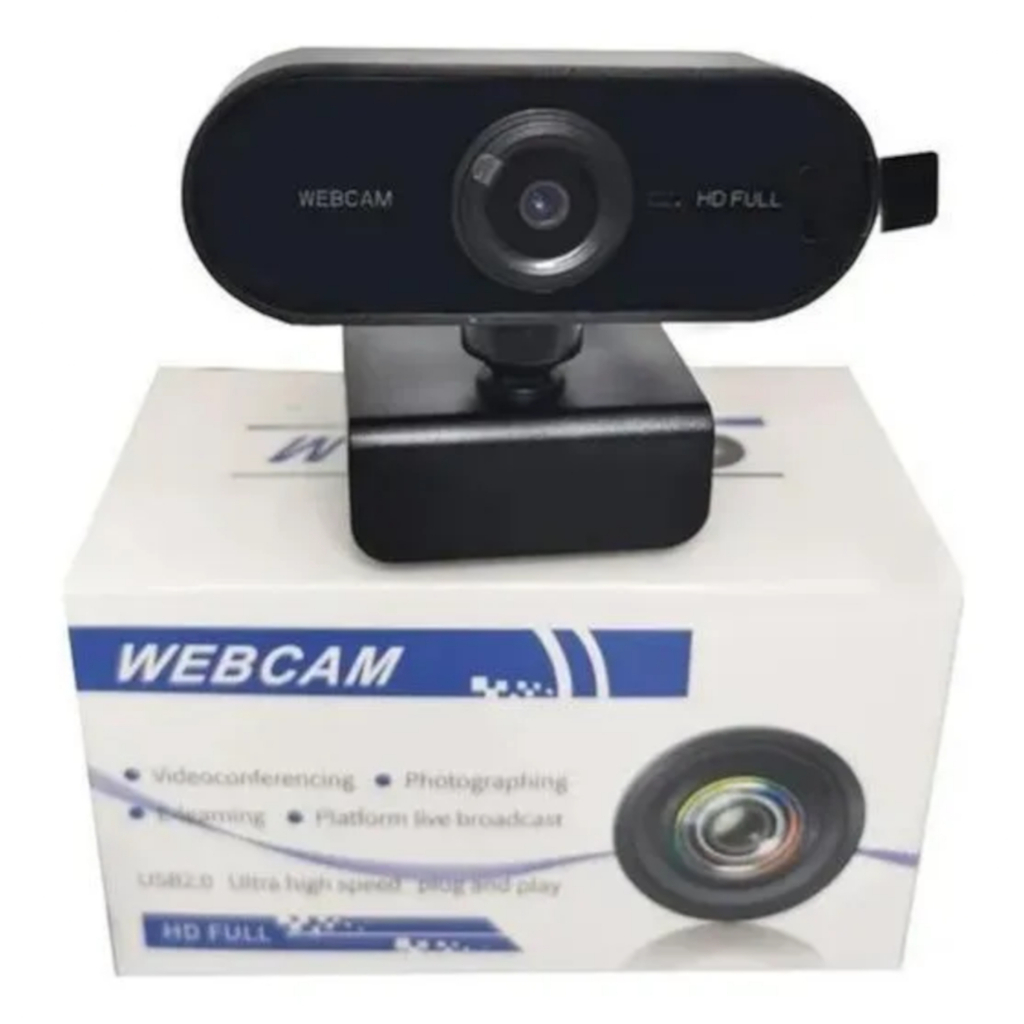 Webcam Full HD 1080p Casenn USB com Microfone Integrado Plug and Play para Videoconferência