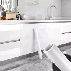 Papel Adesivo Branco Tipo Papel Contact Impermeável Para Envelopamento de Móveis
