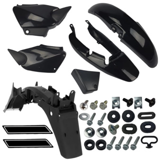 Kit Carenagem CG 125 Titan Fan 2000 até 2008 Preto Injetado + Parafusos Coxins e Adesivos em Oferta na Shopee