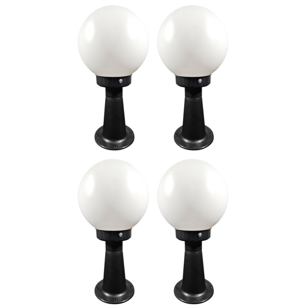 Balizador Jardim 40cm Preto C/ Globo De 20cm E-27 P/ Bulbo (4 PEÇAS)