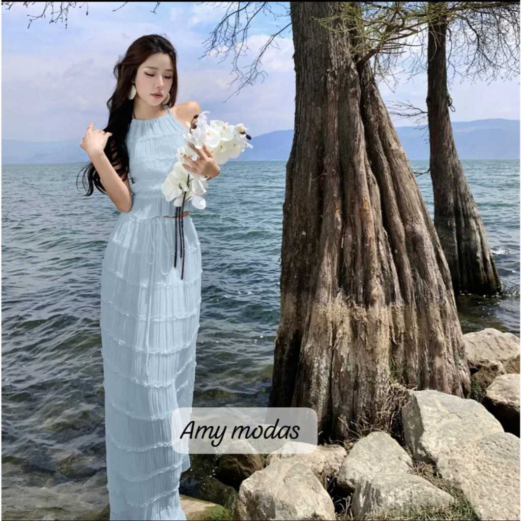 Amy  Modas Conjunto Feminino Saia longa Camponesa e Blusa cropeed 08