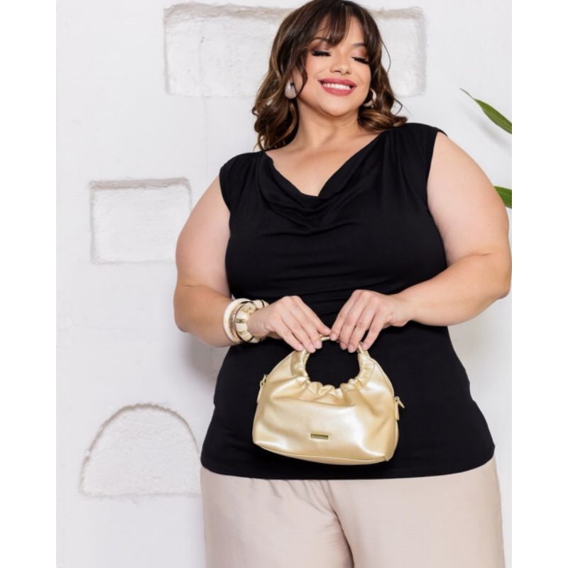 Blusa Blusinha Social Feminina Plus Size Viscolaycra Gola Fofa Gola Boba