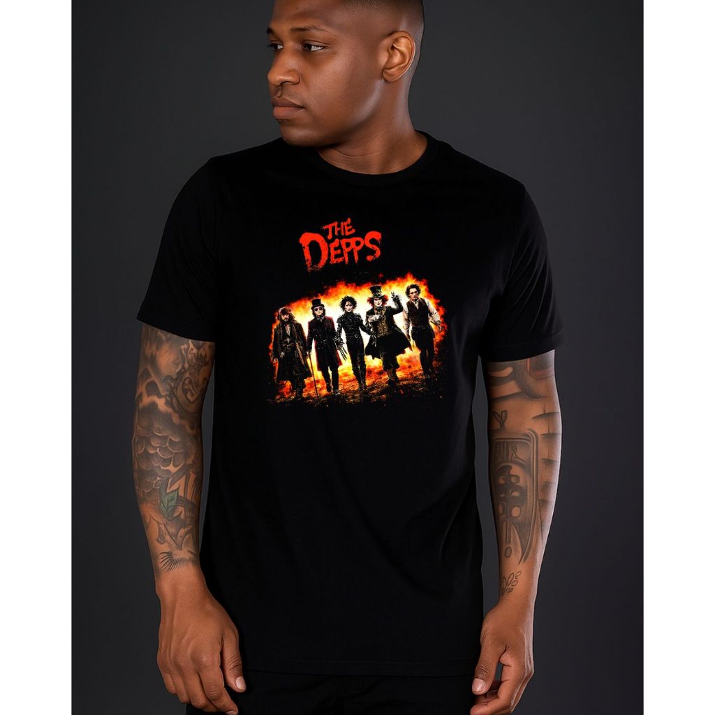 Camiseta Johnny Depp Personagens Icônicos "The Depps" 100% Algodão Unissex Estampa Autoral