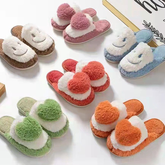 Pantufa Pompom De coração Para Inverno Quente Antiderrapante confortável para Adulto