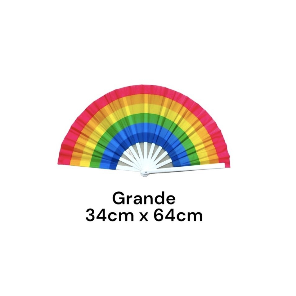 Grande/Pequeno Leque Colorido Arco-íris Para Festa Dança Carnaval Decoração （Leque--001）