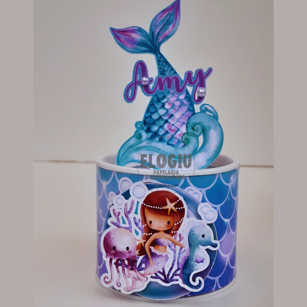 Lembrancinha festa infantil, Sereia, cauda desereia, sereia cute, lembrancinha de aniversário personalizada-Tubolata 5X6