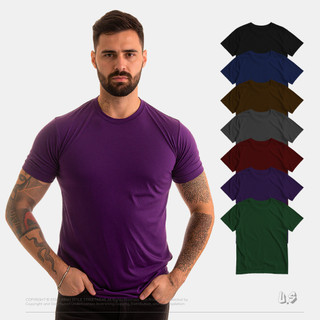 Camiseta Camisa Masculina Regular Tradicional Básica Lisa Unissex 100% Algodão de Alta Qualidade