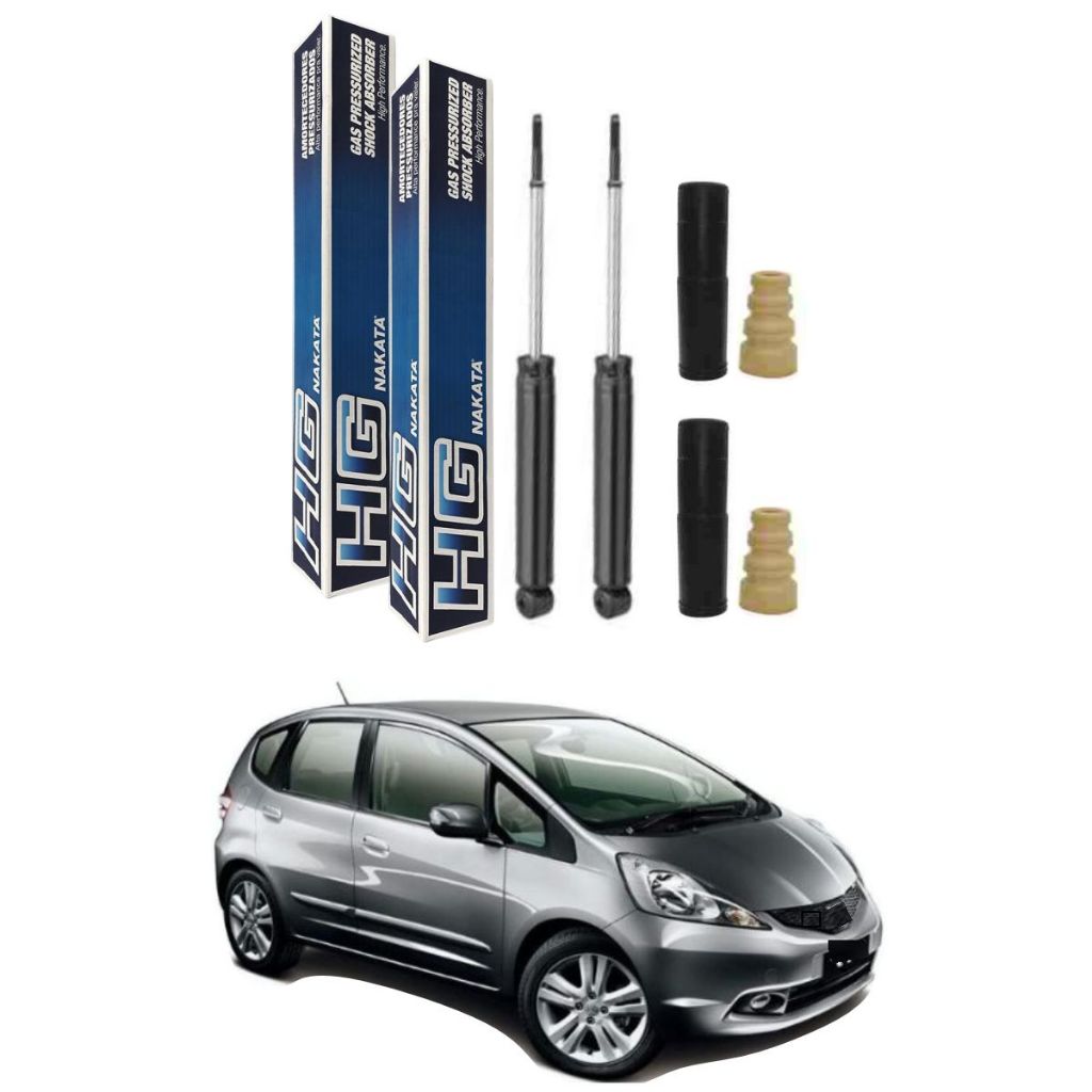 PAR AMORTECEDOR TRASEIRO FIT 2009 A 2013 NAKATA + KIT