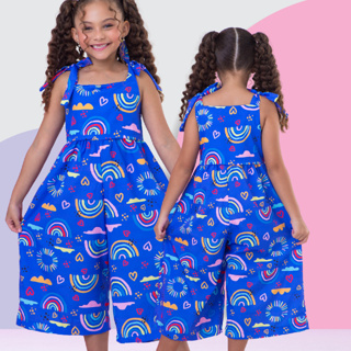 Macacão  Infanto Juvenil menina casual dia a dia colorido CONFORTAVEL Lançamento em Oferta na Shopee