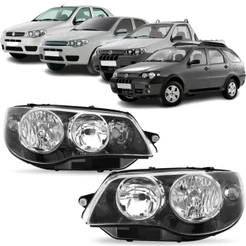 Par Farol Strada Siena Palio Weekend G3 2005 2006 2007 2008 2009 A 2016 Máscara Negra Aro Cromado