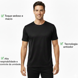 Camiseta Masculina Modal Original Premium Camisa Tech Básica em Oferta na Shopee
