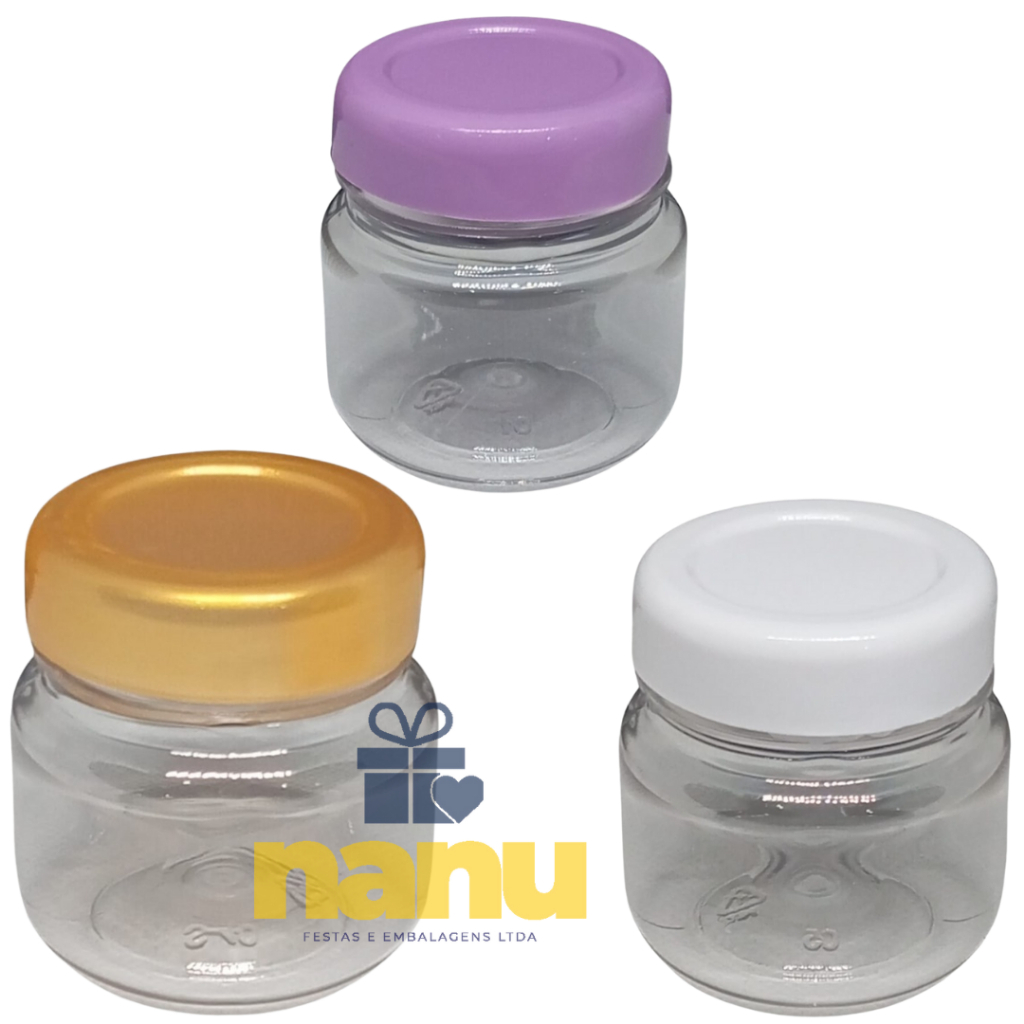 10 Potes papinha 40 ml - potinho de plastico com tampa para lembrancinhas doces  festas aniversarios