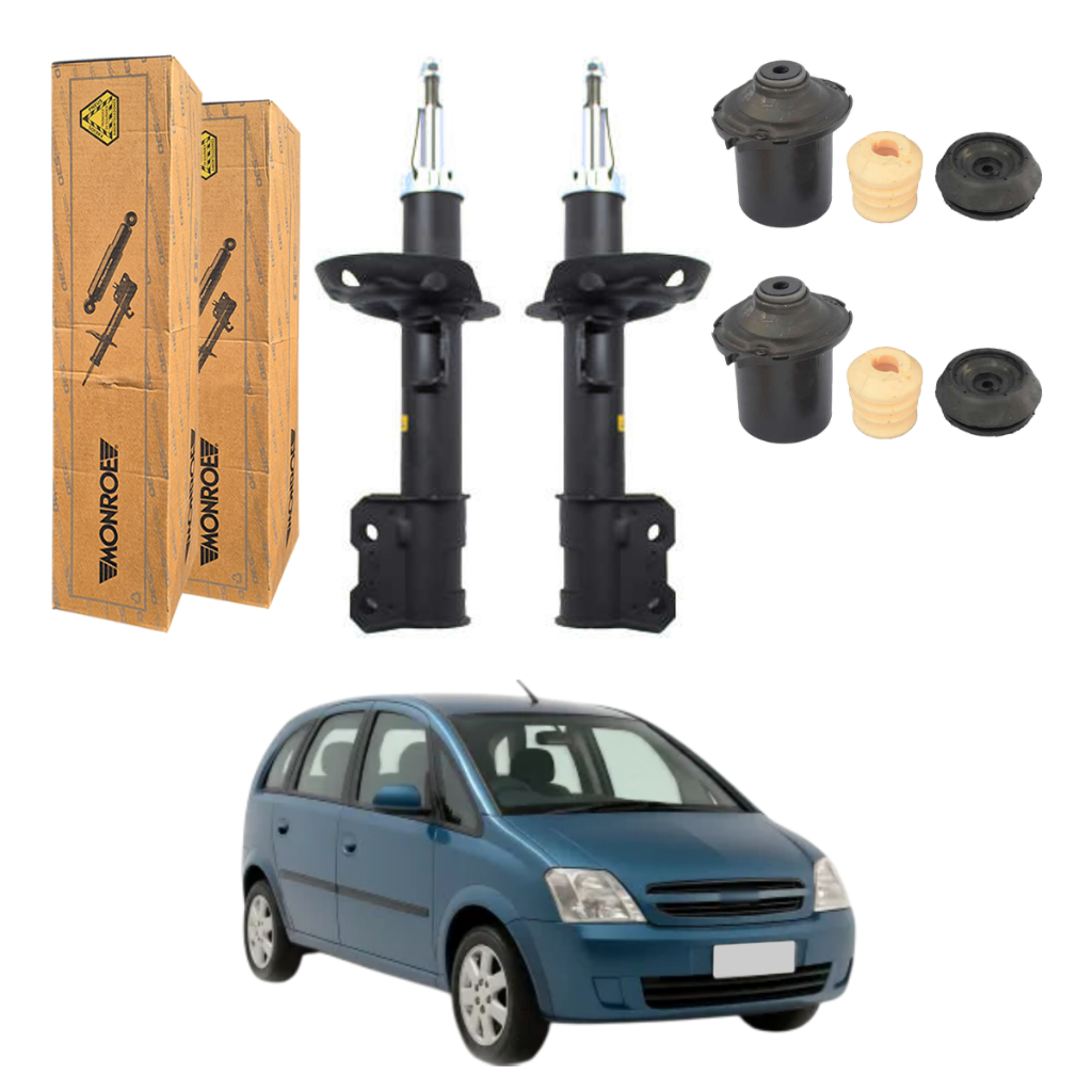 PAR AMORTECEDOR DIANTEIRO MERIVA 2002 A 2012 MONROE + KIT