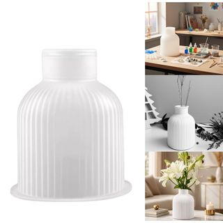 Molde De Silicone Vaso Decorativo Flores Diy Resina Cimento Gesso