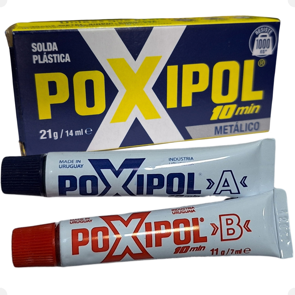 Cola Poxipol 21g 10min Cola Epóxi Cor Cinza Metálico Solda Plástica Para Vedar Tanque Gasolina Óleo em Oferta na Shopee