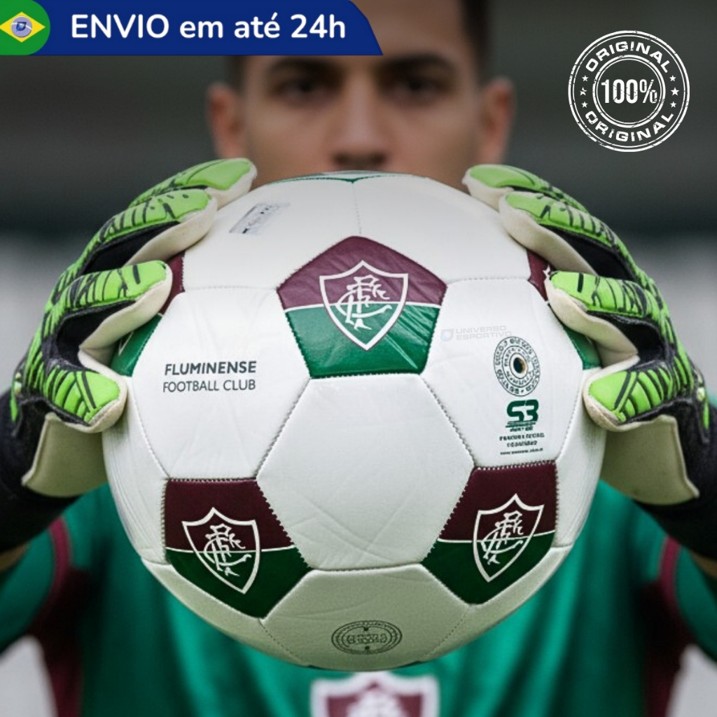 Bola Futebol Fluminense Campo Grama Society Licenciada Original Costurada Tamanho Oficial Pro
