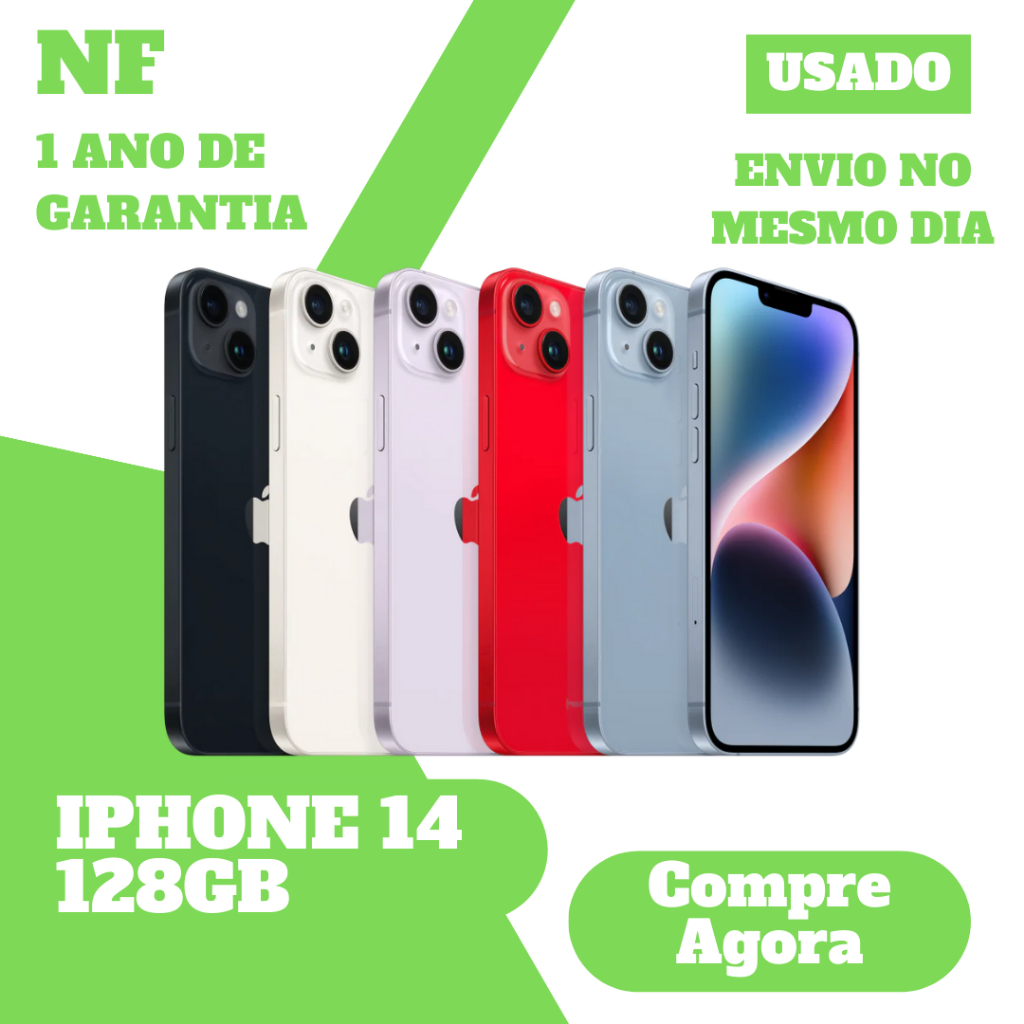 Usado: iPhone 14 / 14 PLUS 128GB Original • 1 Ano De Garantia • Nota Fiscal
