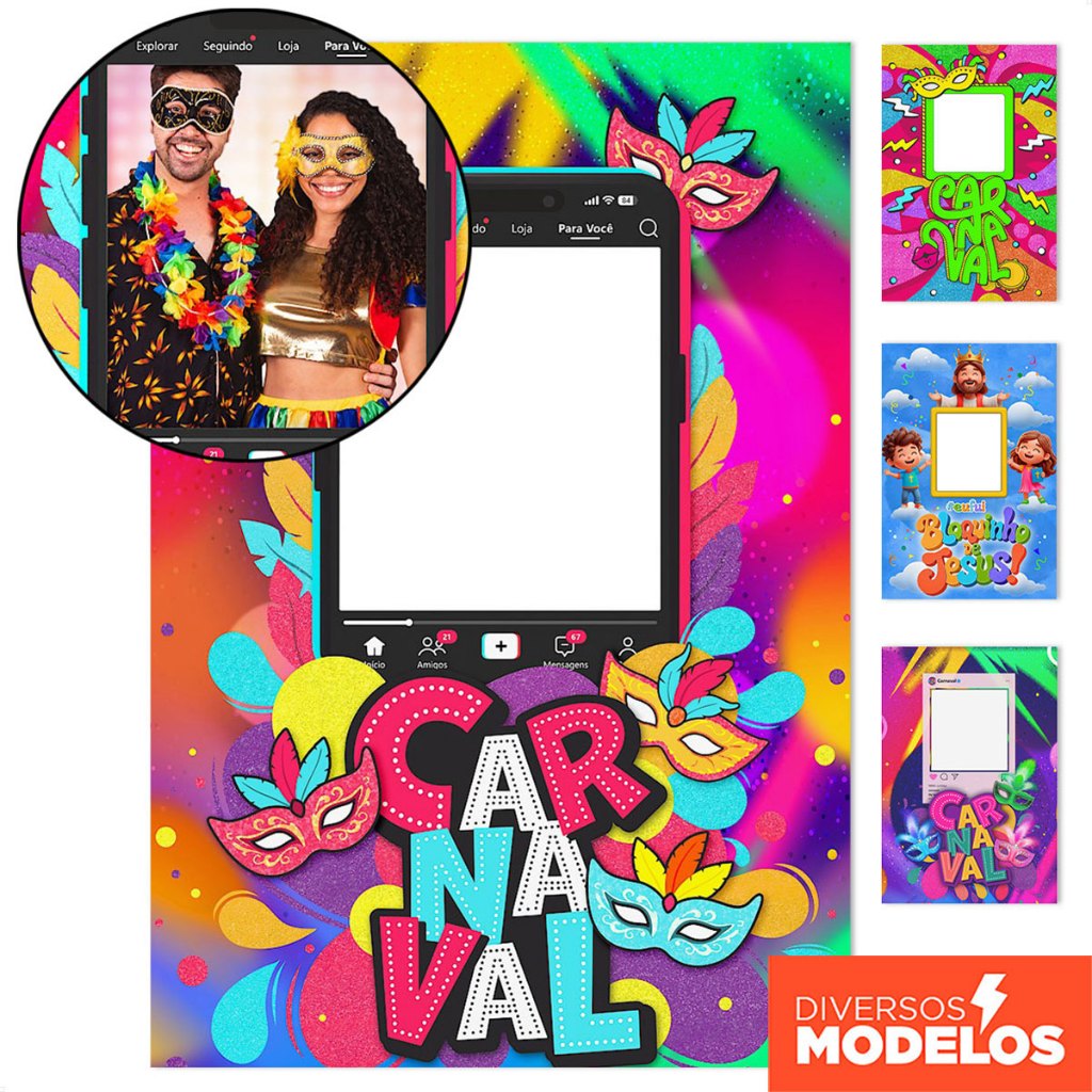 Painel Retangular Interativo Festa Carnaval 3D Vazado Decoração em Tecido Sublimado 1,50x2,20m em Oferta na Shopee