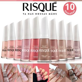 Kit 10 Esmaltes Risqué Tons Nude e Rosa Esmaltes Atacado em Oferta na Shopee