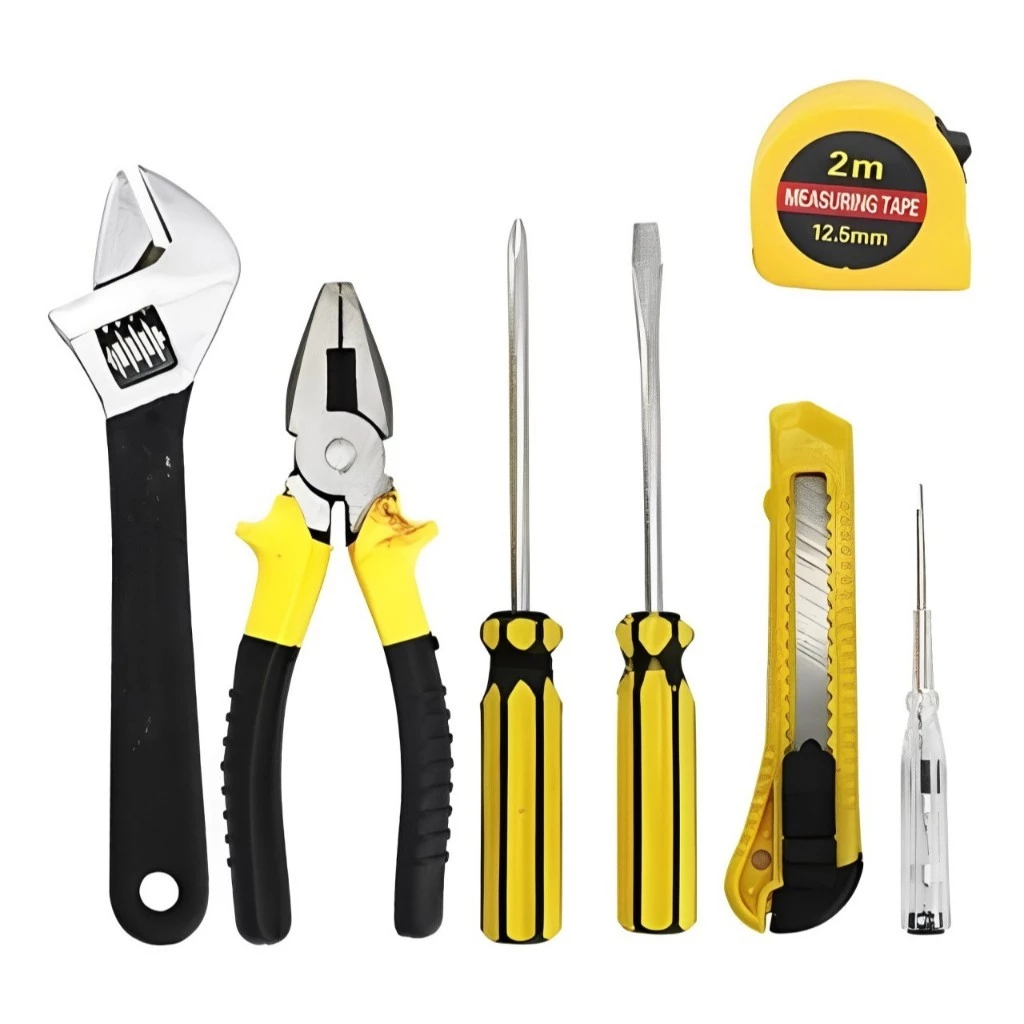 Kit de Ferramentas Básicas com 7 Peças Compacto e Prático para Uso Doméstico