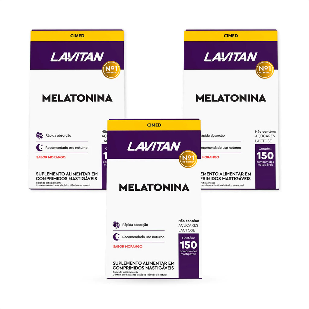 Kit 3 Unidades Lavitan Melatonina 150 Comprimidos Cada