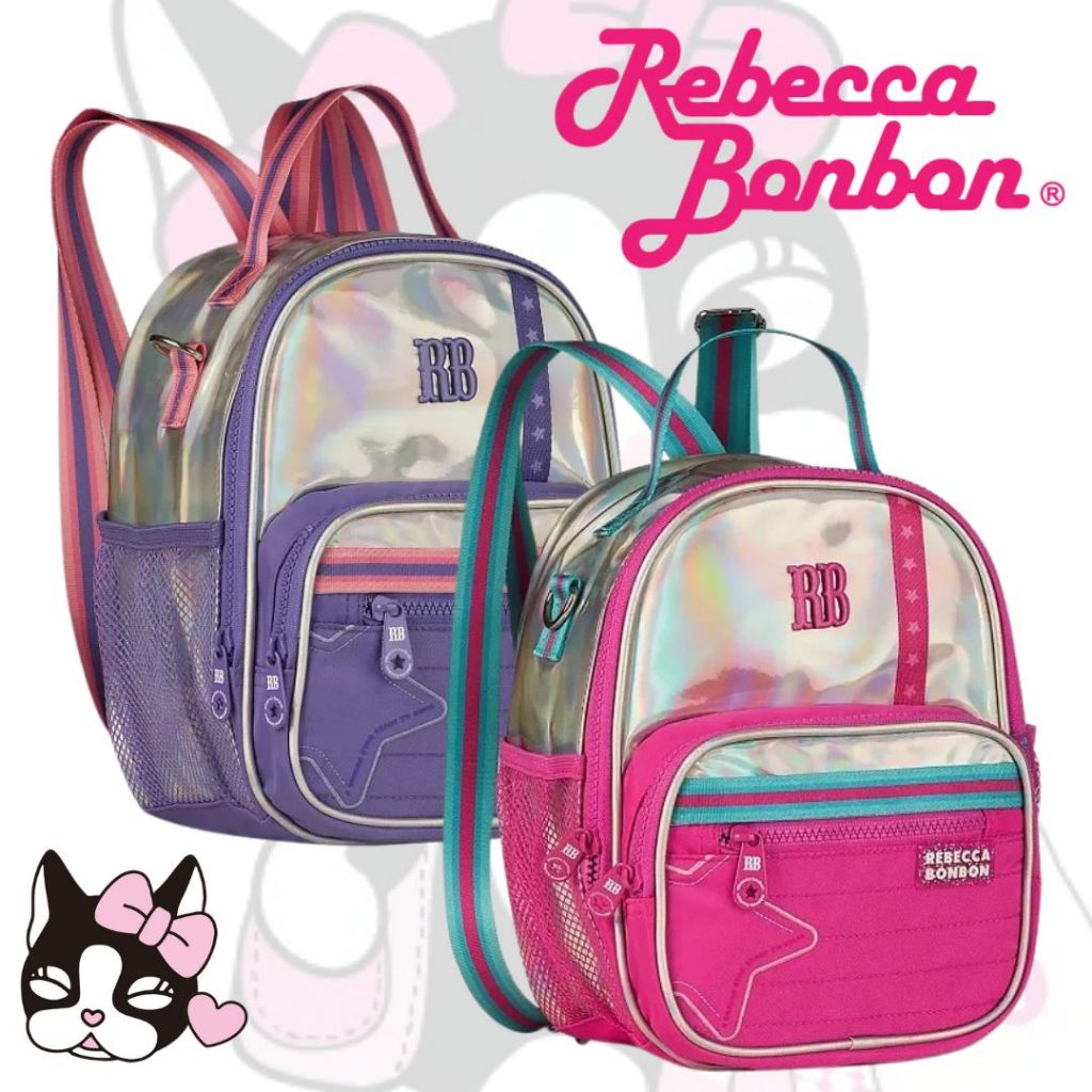 Lancheira Escolar P Rebecca Bonbon Lancheira Térmica Holográfica Kids Cor Lilás Desenho Do Tecido Holográfico RB27022