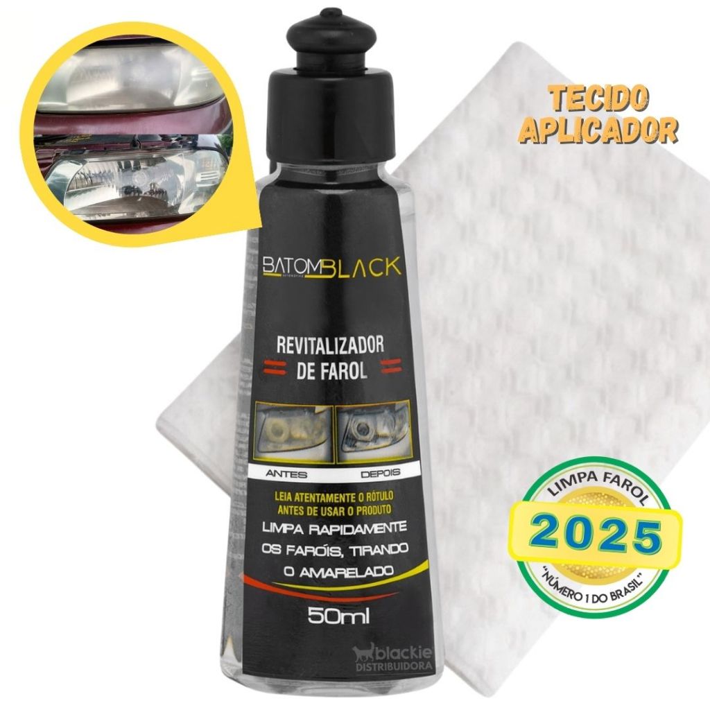 Revitalizador De Farol Batom Black Limpa E Revitaliza Novo Farol