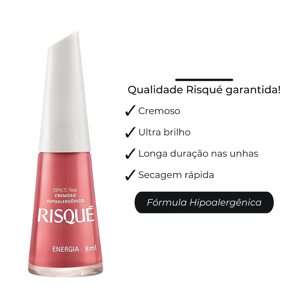 Kit 10 Esmaltes Risqué Tons Nude e Rosa Esmaltes Atacado
