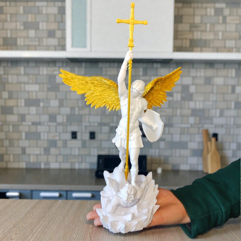 Estátua Anjo São Miguel Guerreiro 30cm De Altura Decoração Alta qualidade 3D em Oferta na Shopee