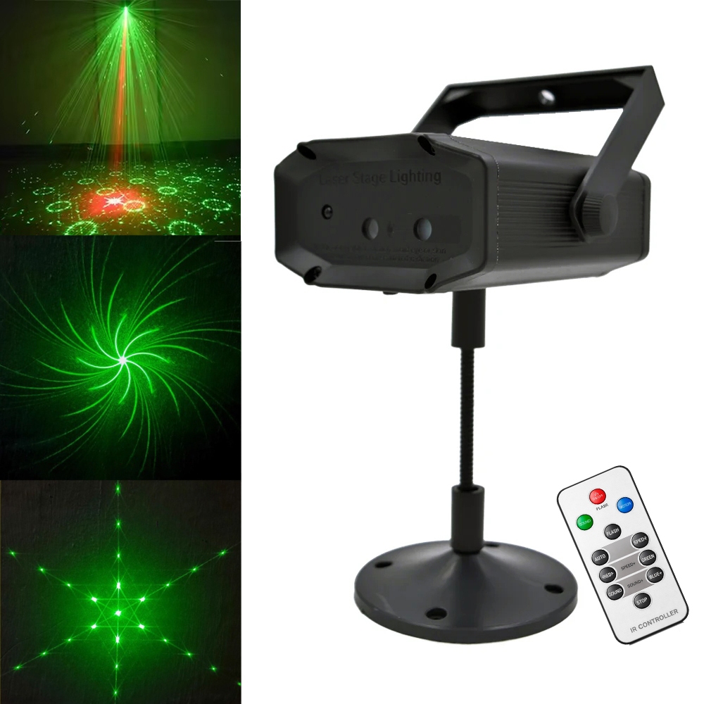 Mini Laser Projetor de Luzes Coração Estrela Holográfico Bivolt Festa Balada DJ C/ Controle