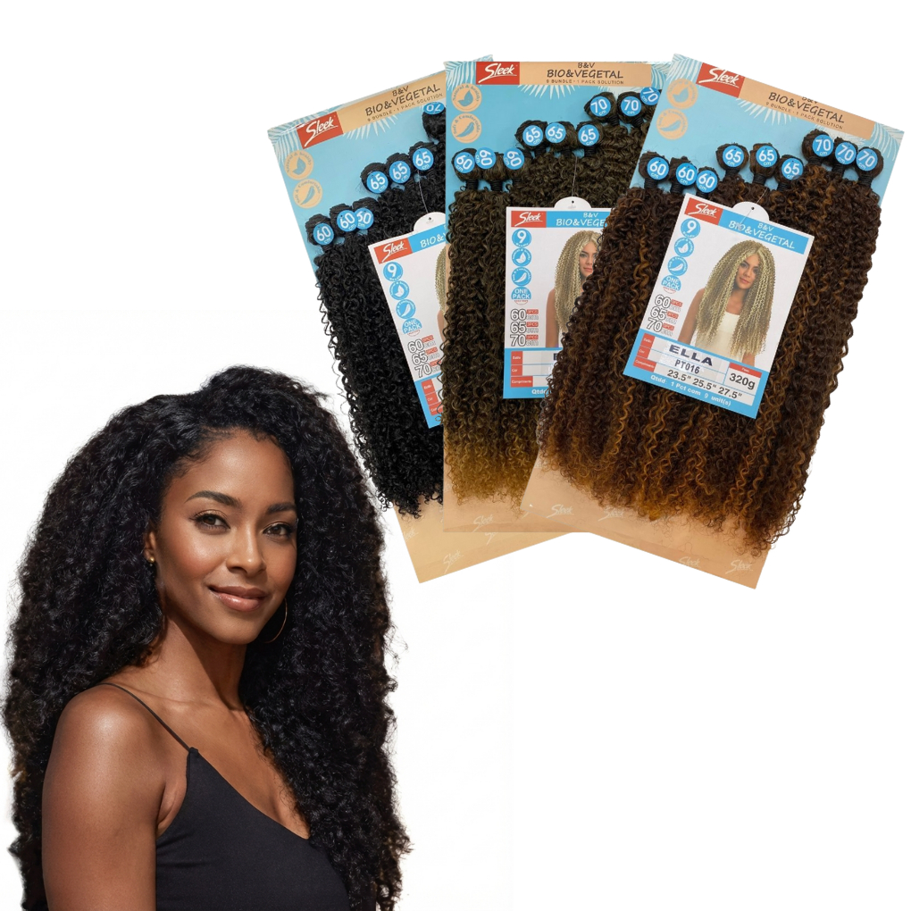 Cartela Ella Sleek Cacheada 320g | Cabelo Bio Vegetal 65cm