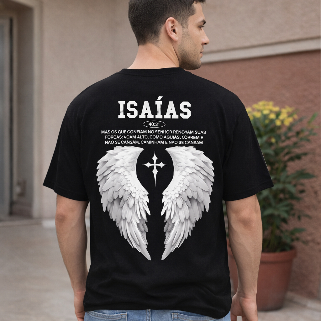 Camiseta Oversized Cristã Isaias Jesus Streetwear 100% Algodão Casual Dia a Dia ENVIO IMEDIATO