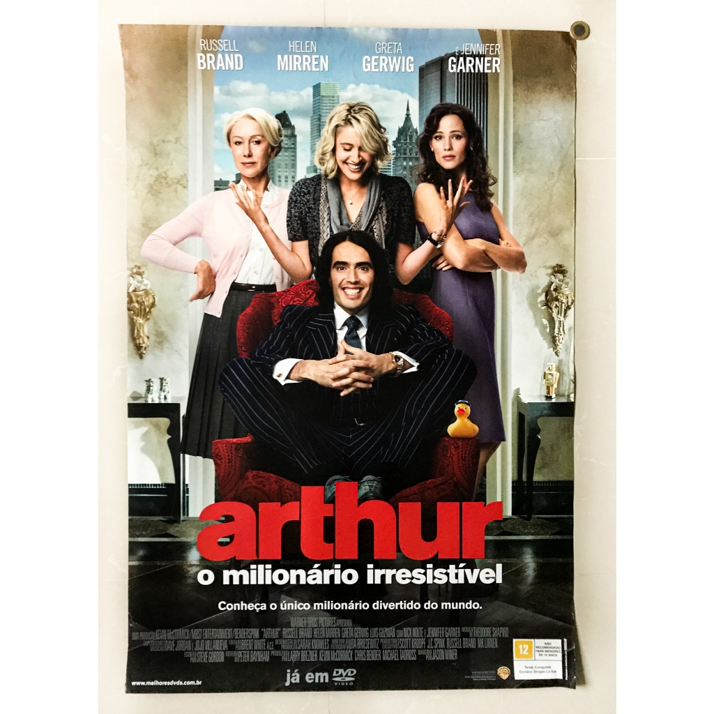 PÔSTER Arthur - O Milionário Irresistível - Jennifer Garner - Original de Locadora - 94cm x 64cm - Cartaz Filme
