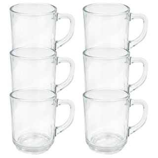 CONJUNTO 6 CANECAS XÍCARAS LISAS TRANSPARENTE 250ML em Oferta na Shopee