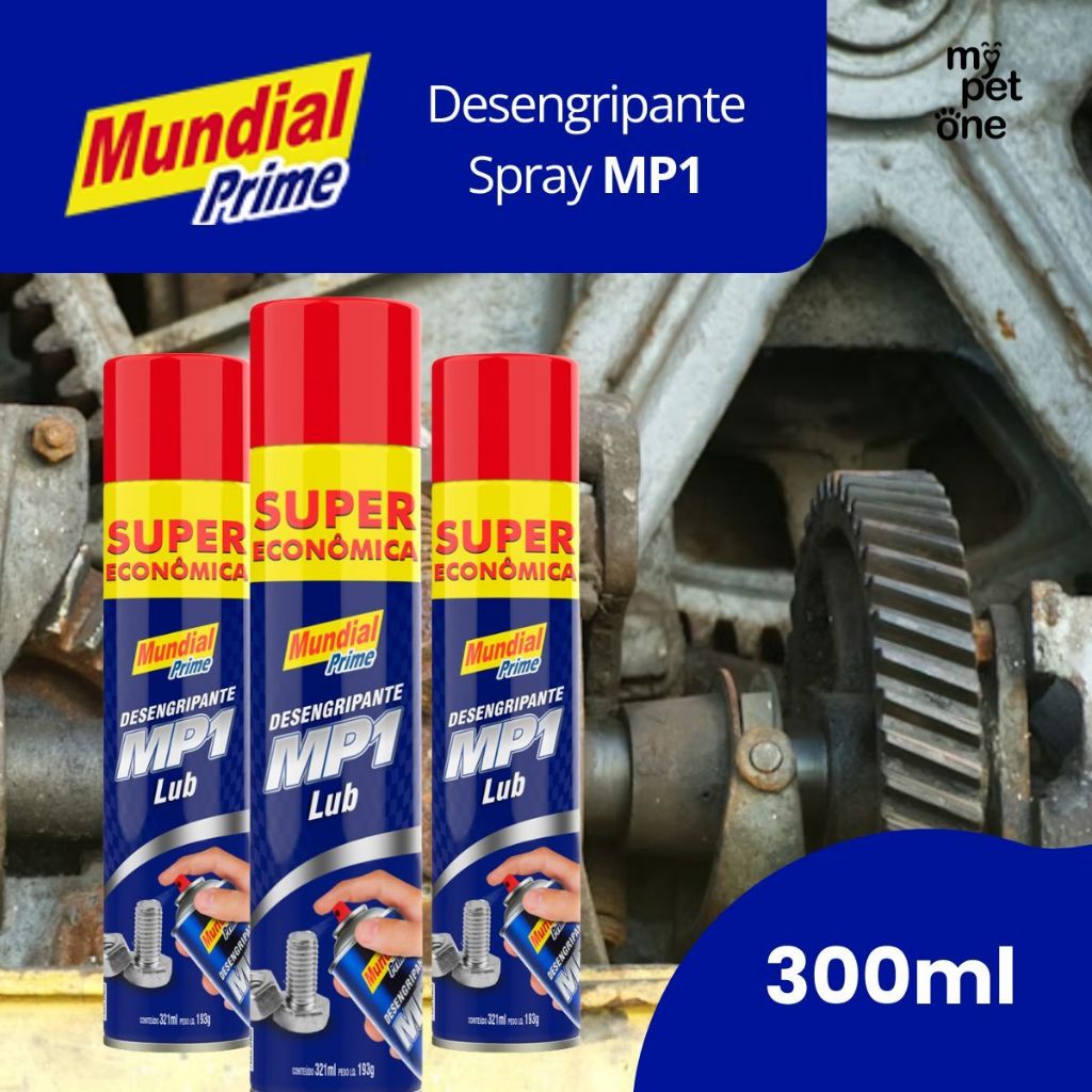 Kit 3 Desengripante MP1 Lub Anticorrosivo Spray 321ml - Mundial Prime em Oferta na Shopee