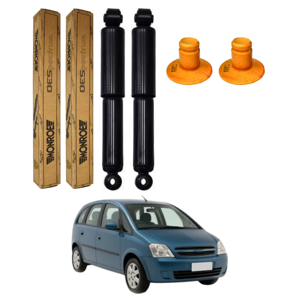 PAR AMORTECEDOR TRASEIRO MERIVA 2002 A 2012 ORIGINAL MONROE + KITS