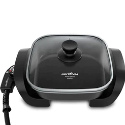 Panela Elétrica Britânia 2L 650W com 5 Temperaturas Antiaderente e Tampa de Vidro 110V