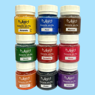 Corante em pó lipossolúvel 10gr, corante em pó para chocolate,cores á escolha,ideal para chocolateria e confeitaria em Oferta na Shopee