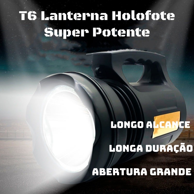 Lanterna Holofote Super Potente Led 30w Td 6000a T6 Abertura super grande Bateria de longa duração  acampamento