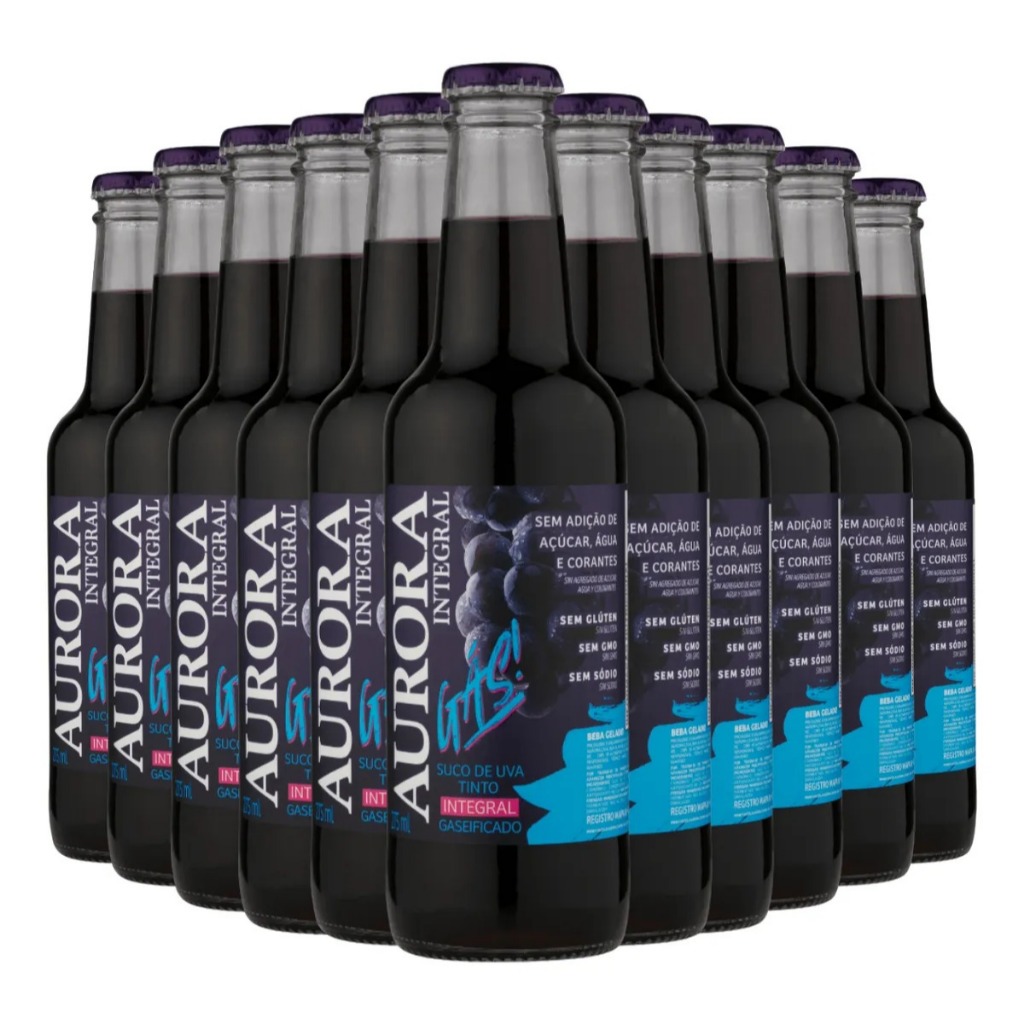 Suco De Uva Aurora Tinto Gaseificado Long Neck 275ml c/6