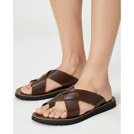 Sandalia Masculina Couro Lisa Anderrapante Anatômica Ozéé em Oferta na Shopee