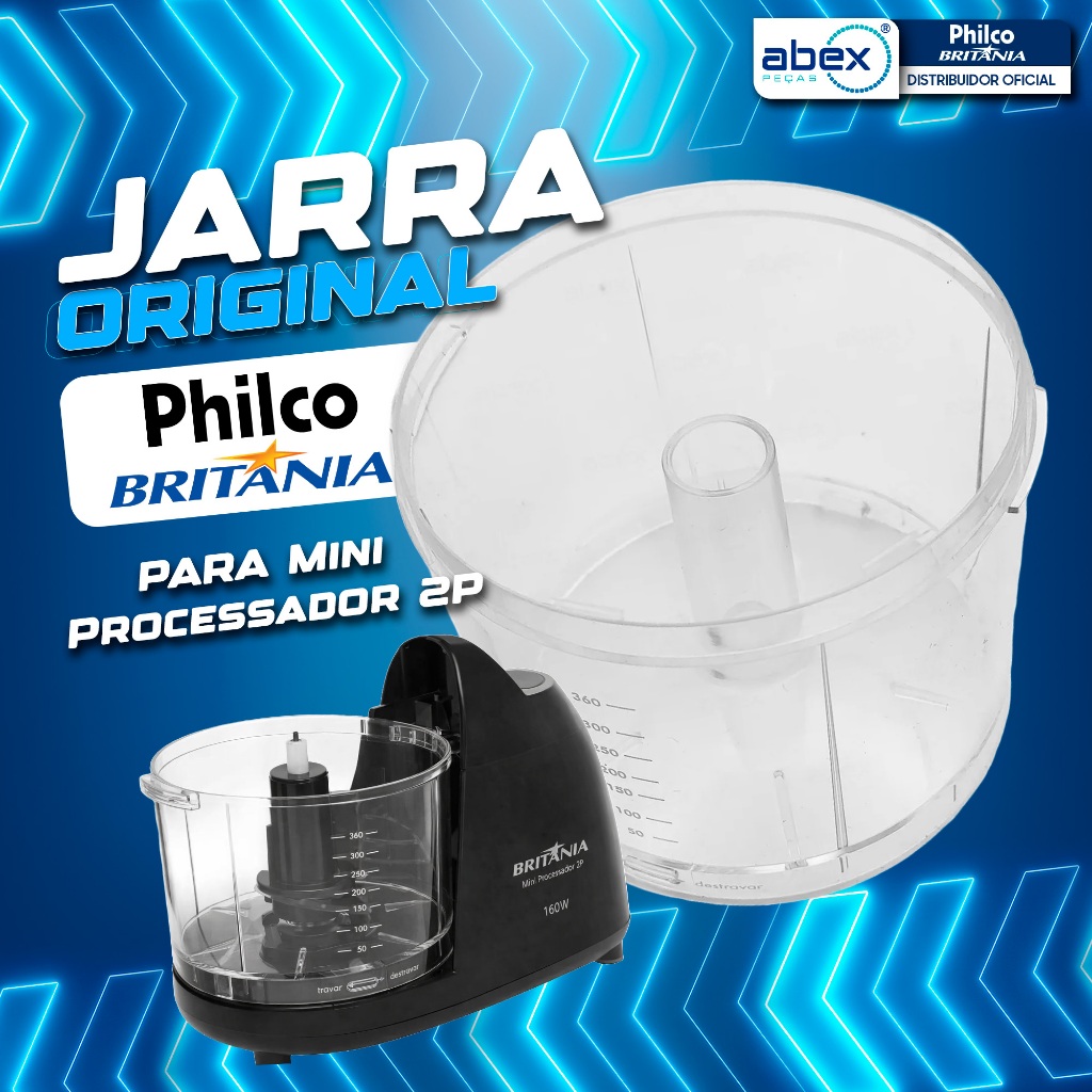 Jarra Para Mini Processador De Alimentos Britânia 2P 110 220v Acrílico 360ml Sem Tampa Original em Oferta na Shopee