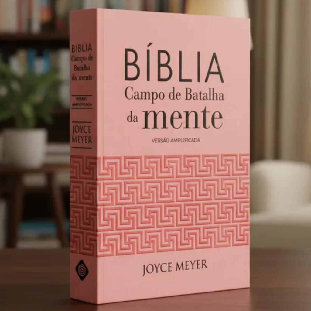 Bíblia de Estudo Campo de Batalha da Mente | Joyce Meyer | Rosa em Oferta na Shopee