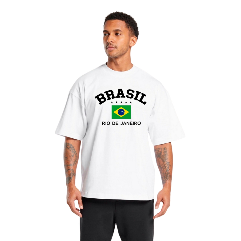 Camiseta Oversized Algodão Masculina Ideal para Academia e Esportes Gola Redonda