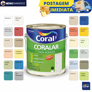 Tinta Coralar Acrílica 3,6L - Escolha Sua Cor em Oferta na Shopee