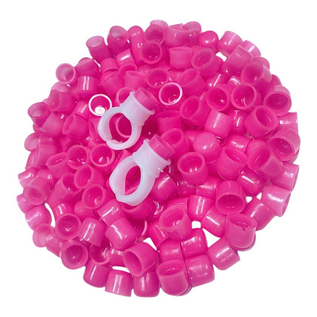 100 Batoque 11mm Descartáveis Rosa + 2 Anel reutilizável - Micropigmentação em Oferta na Shopee