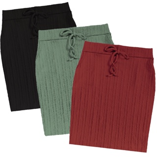 Kit 3 Saias Midi Lápis Elegante Casual Plus com Bolsos com detalhes 3D em Oferta na Shopee