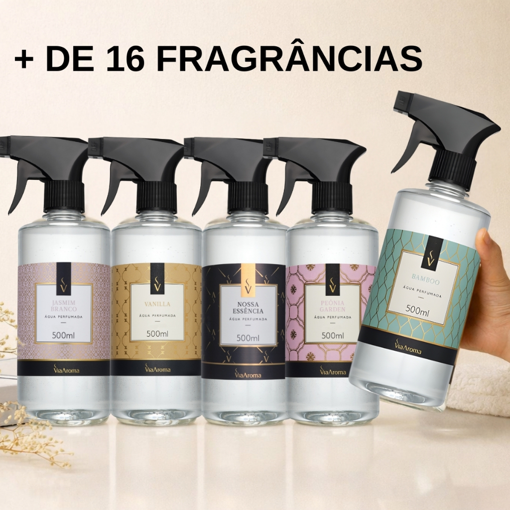 Água Perfumada Via Aroma 500ml | Perfume para Tecidos, Roupa e Ambiente | Escolha a Fragrância