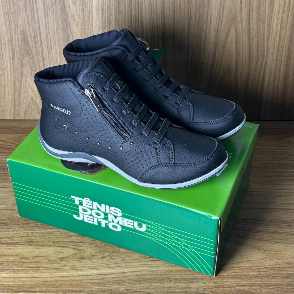 Tênis Feminino Kolosh Cano Médio com Zíper Lateral Confortável C3679 em Oferta na Shopee