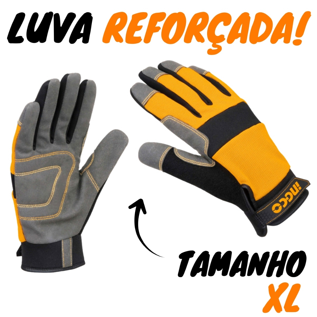 Luva Reforçada Para Trabalho Uso Geral (HGMG01-XL) Ingco